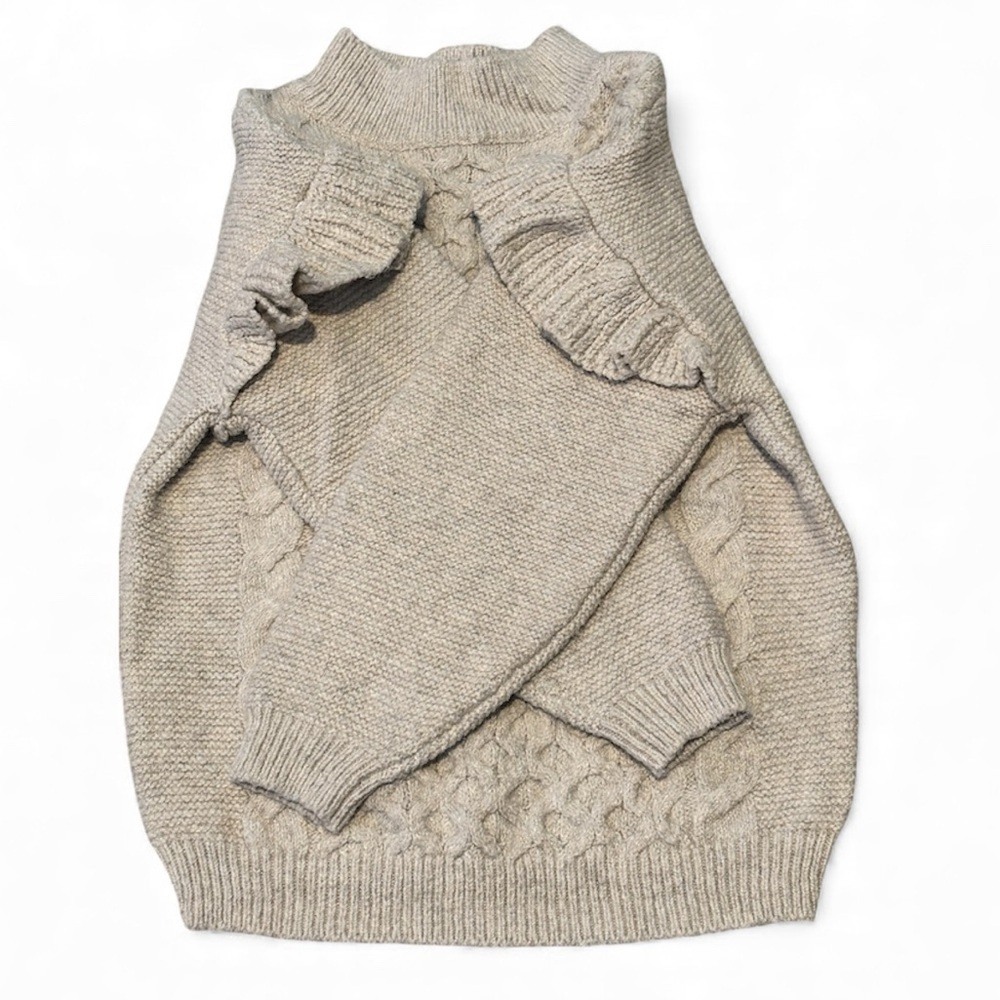 Old Navy Oatmeal Toddler Mock Neck Knit Sweater - Picture 3 of 6